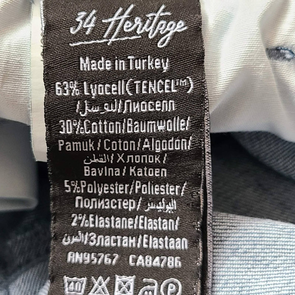 34 HERITAGE Courage Mid-Rise Straight Stretch Denim Jeans 31509 Men's 42/34‎ - Picture 11 of 13